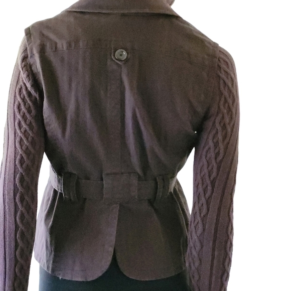 Anthropologie Plus 4 Cropped Belted Jacket Brown Size 4 - Picture 4 of 13